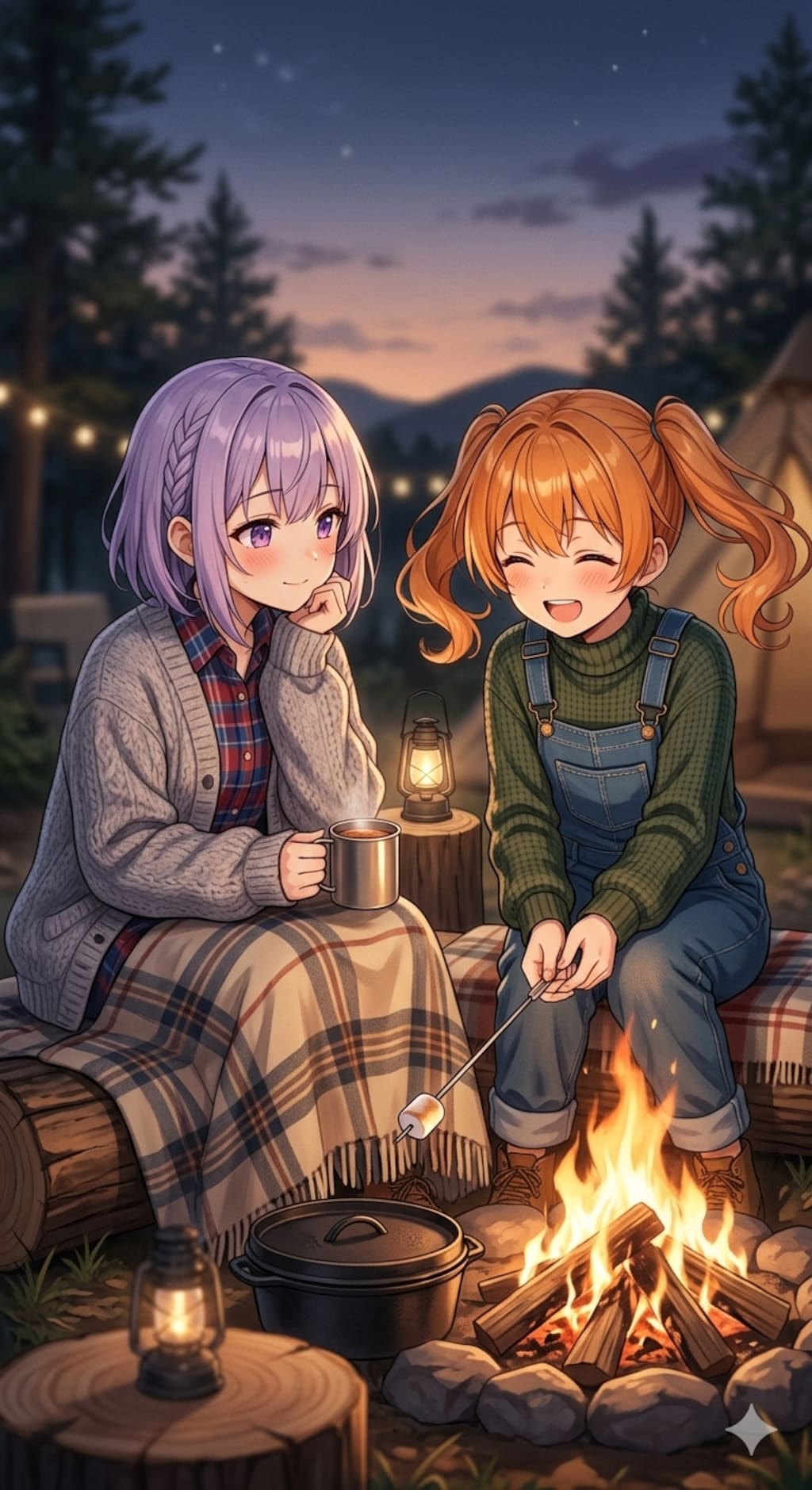 炭酸少女〜仲良しキャンプ❤️オレンジソーダ&グレープソーダ〜