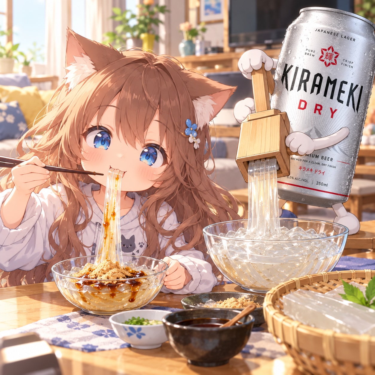 ところてんを食べる小さな女の子 | の人気AIイラスト・グラビア