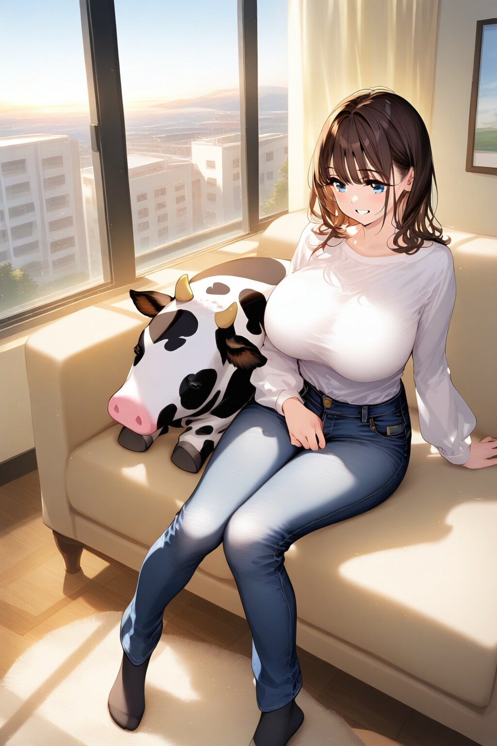 牛さんのぬいぐるみ、ありがとうね～