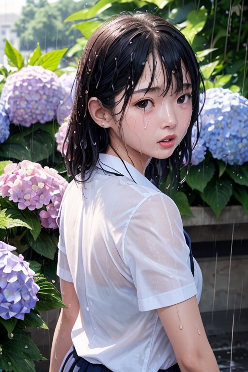 Hydrangea was also crying
