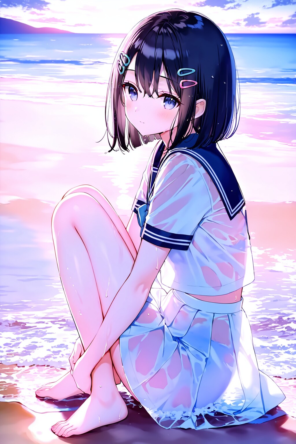 セーラー服と砂浜(LILAC)(28)