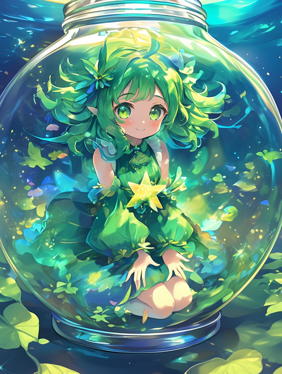 「瓶詰の少女」碧48 | の人気AIイラスト・グラビア