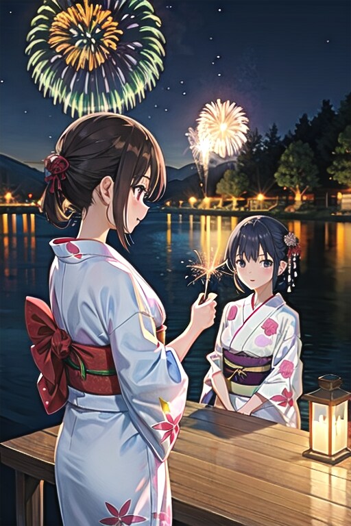 うーん…どうしても花火持つ？ | の人気AIイラスト・グラビア