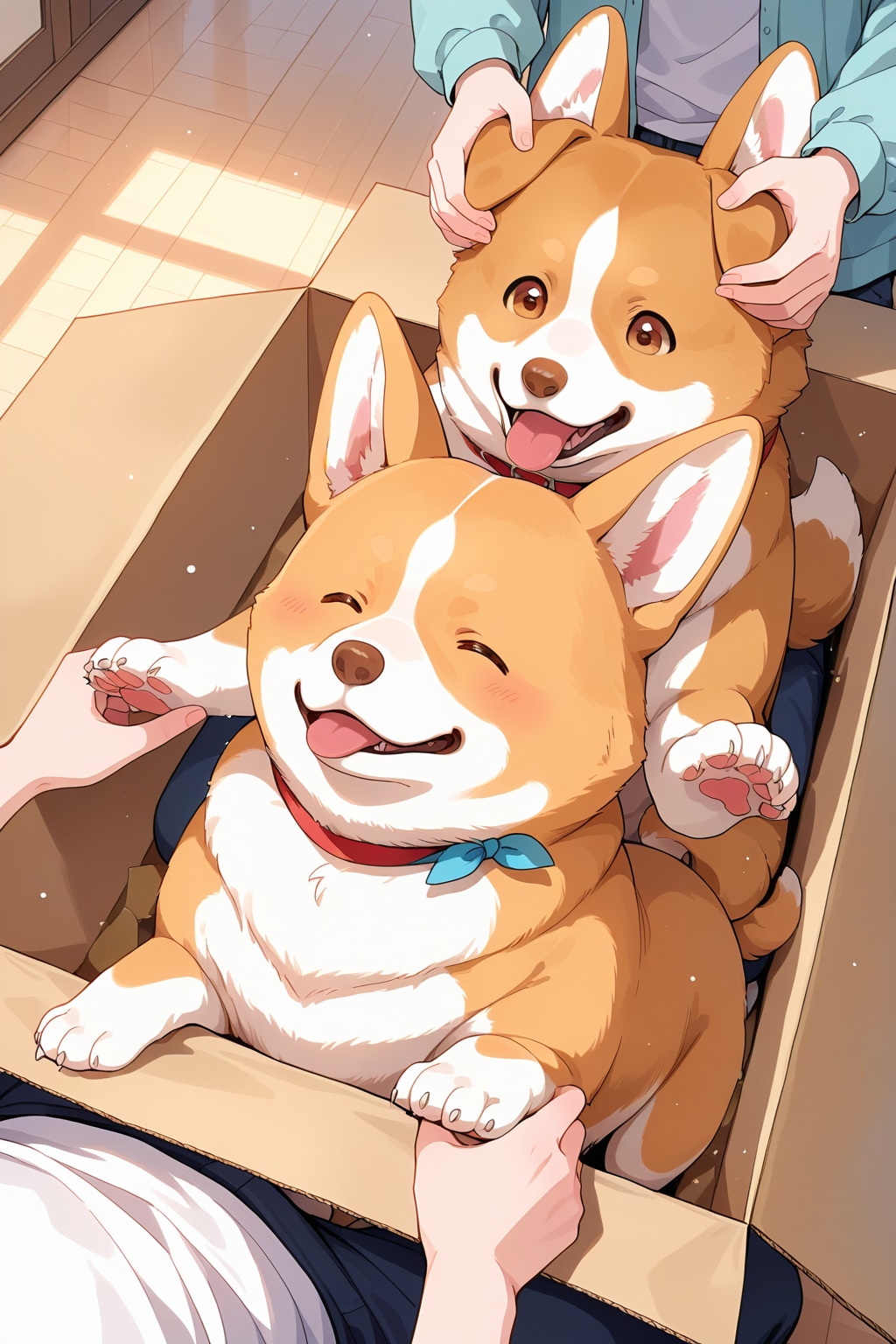 コーギーの兄妹