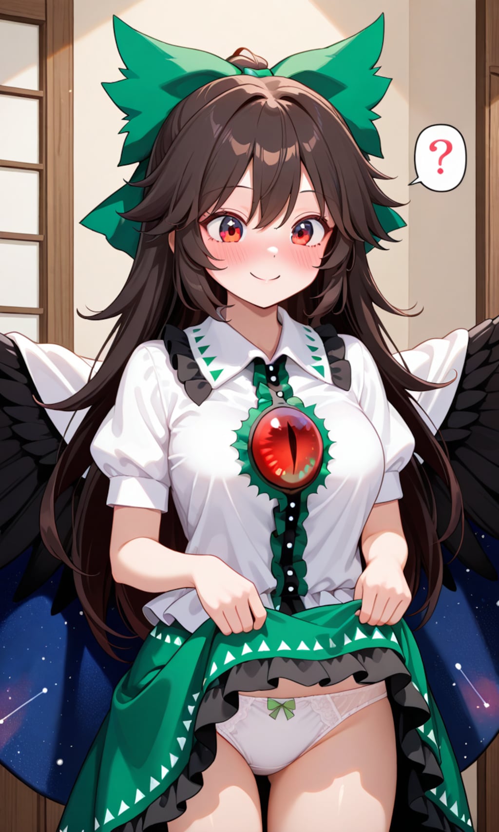 スカートの中を見せてくれる東方少女