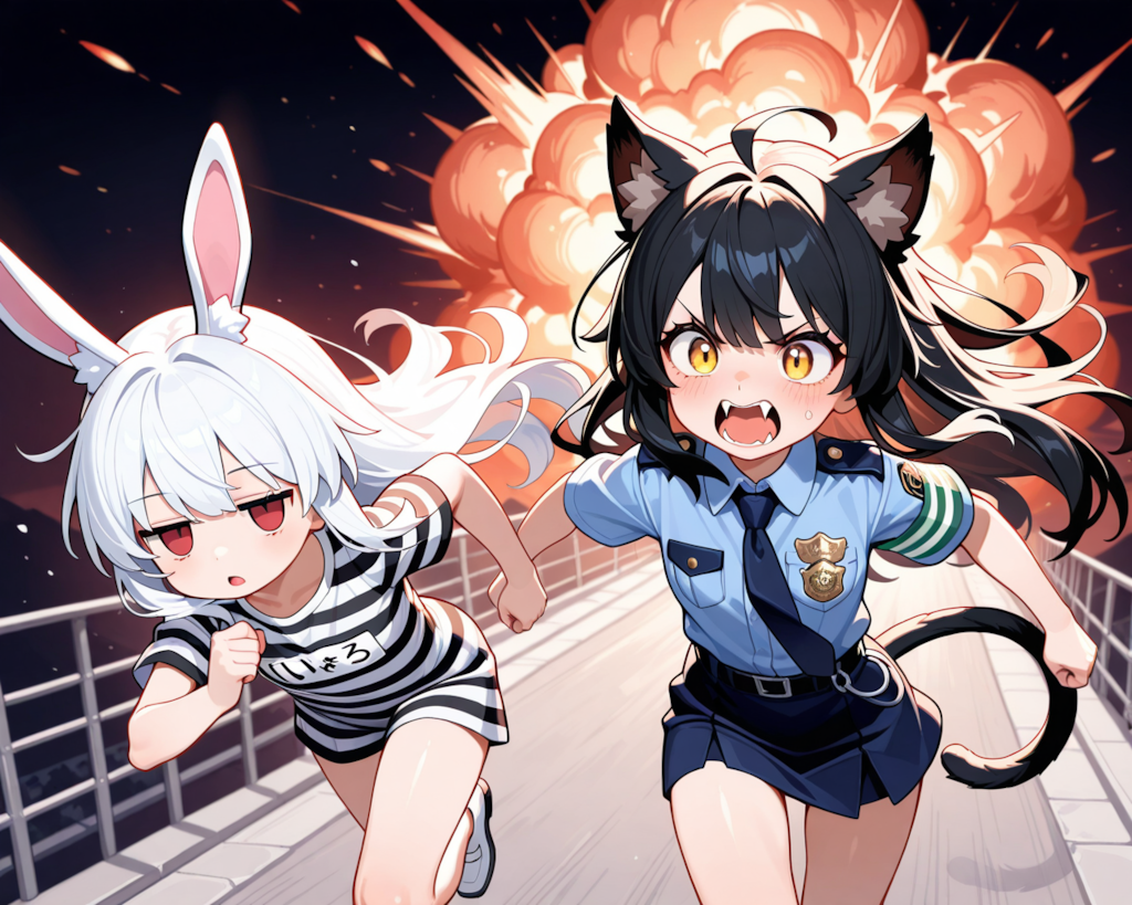 まてぇー！！【うさぎは脱獄、さくらちゃんは爆発が得意！！】