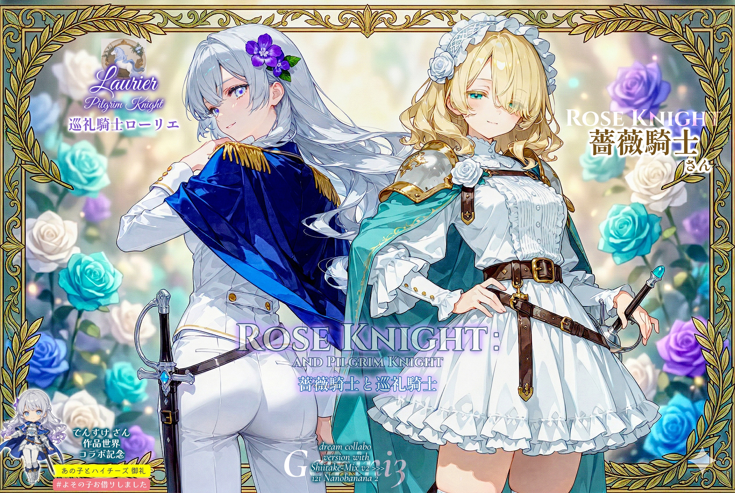 薔薇騎士と巡礼騎士 【ハイチーズ御礼】 | の人気AIイラスト・グラビア