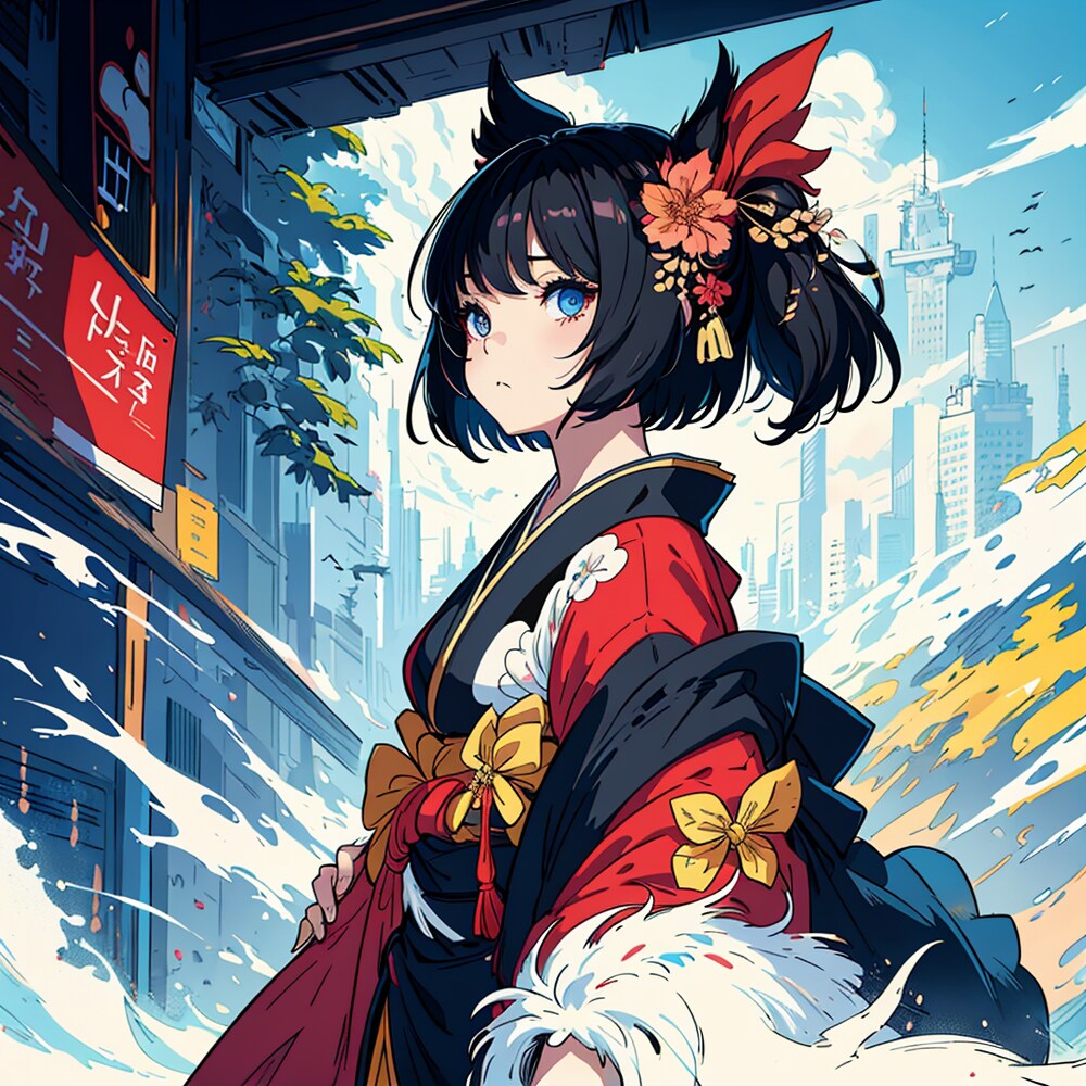 【和 - 着物】黒髪の少女