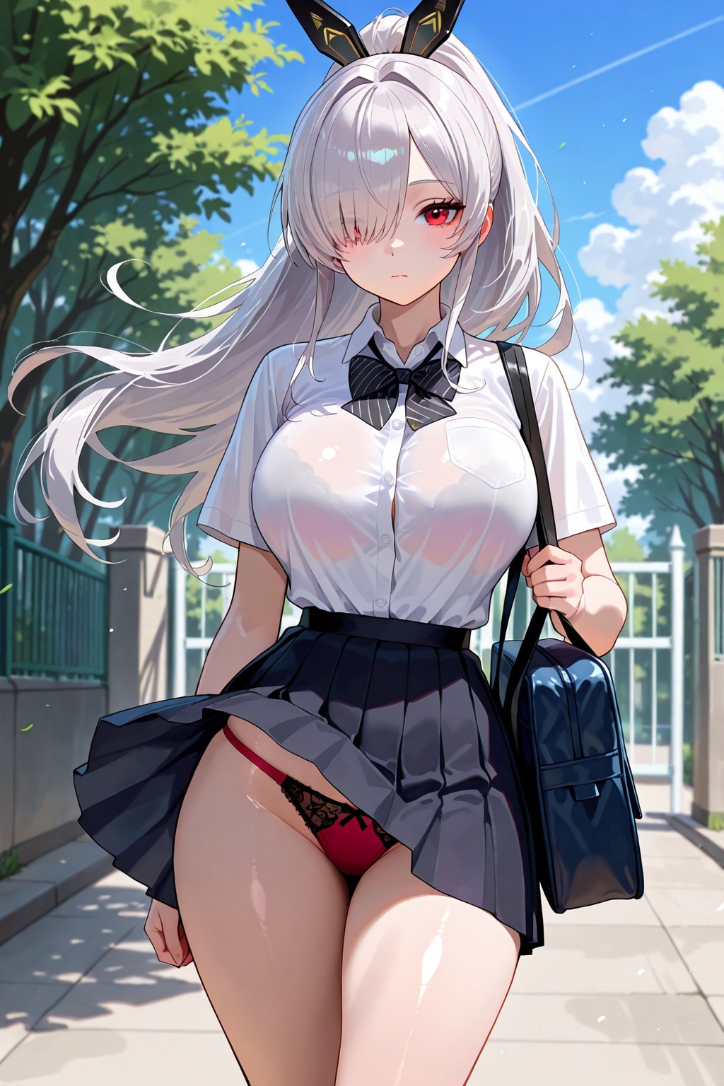 制服ぱんちら