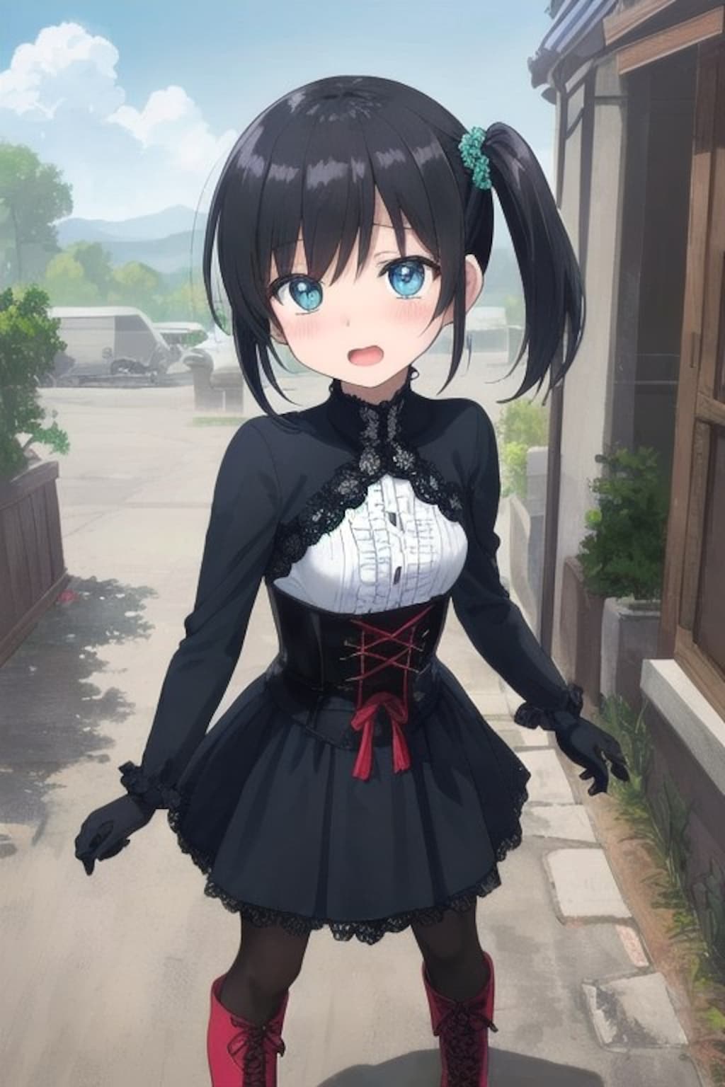 高原リゾートで（日焼け対策はバッチリですよ）
