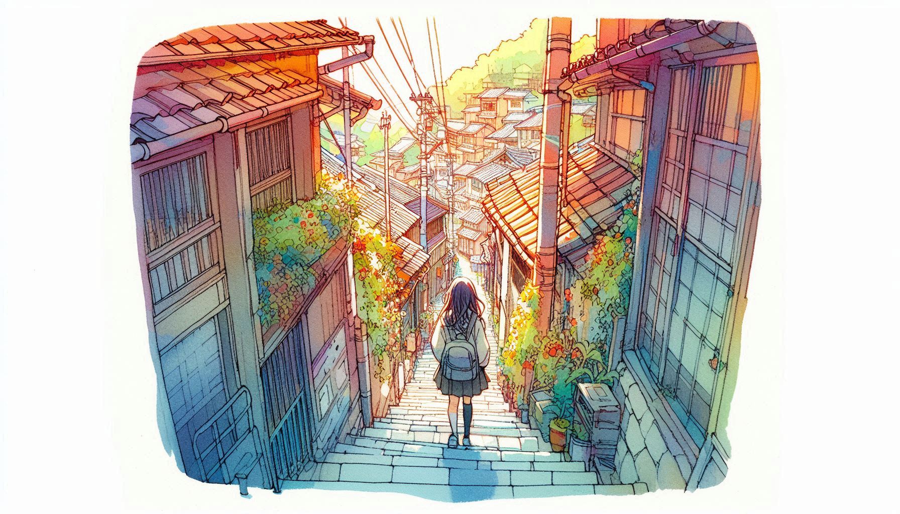 階段の少女⑤ | の人気AIイラスト・グラビア