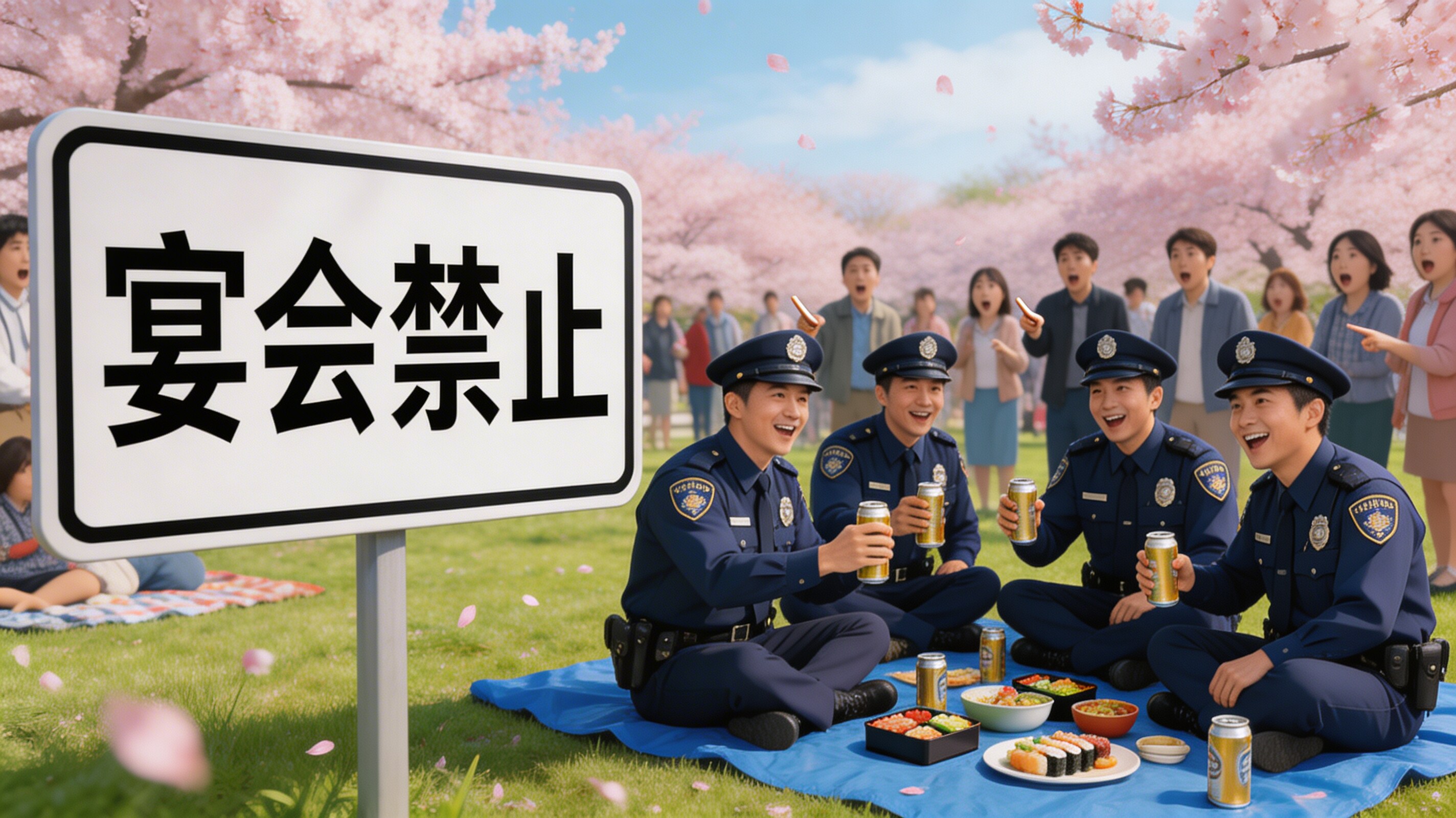 警察官の花見