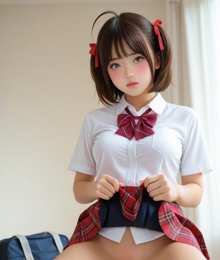 スカート捲り