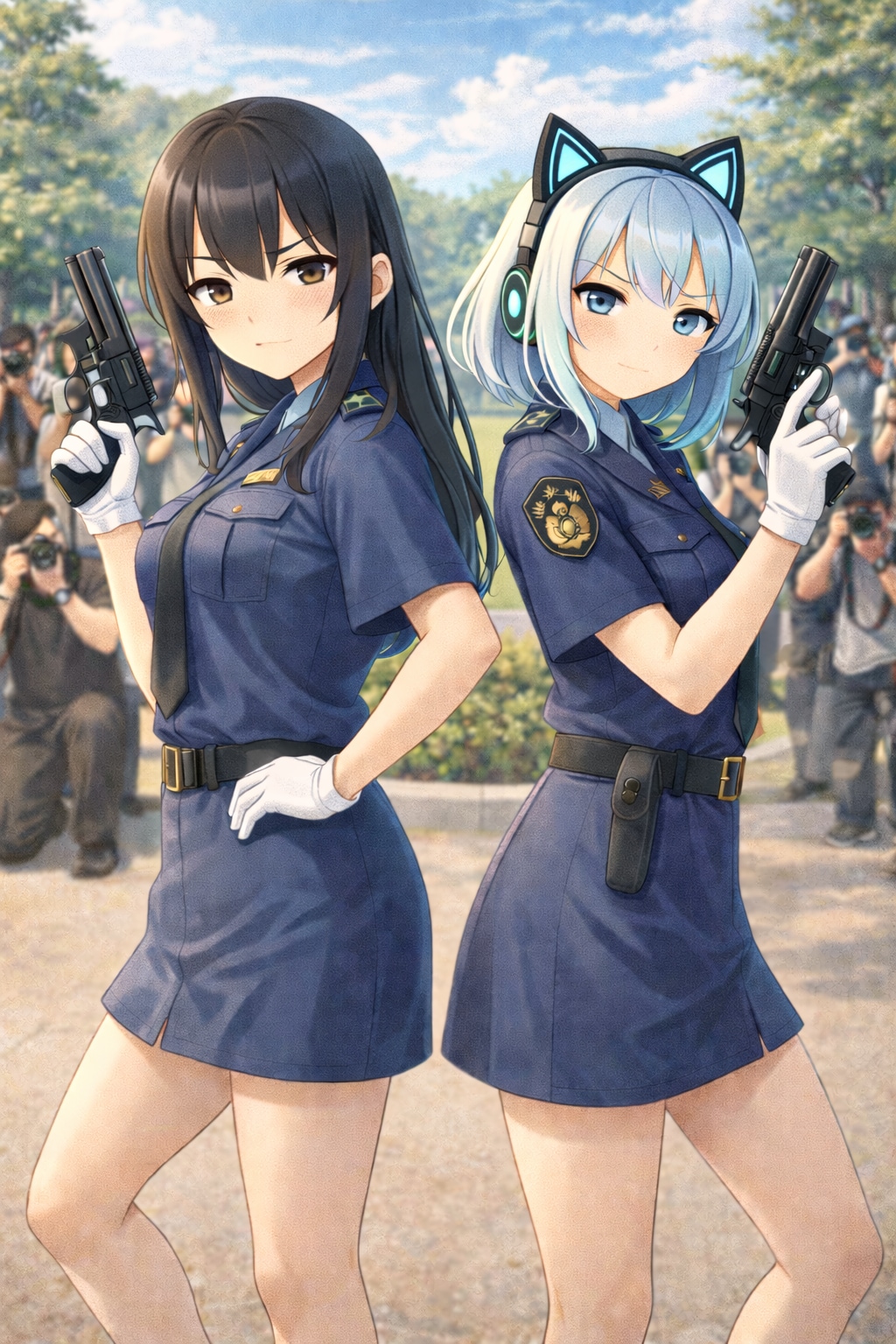 背中合わせの即席ポリス