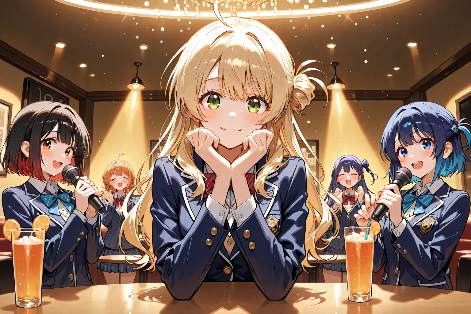 学校帰りに、みんなでカラオケ。 | の人気AIイラスト・グラビア