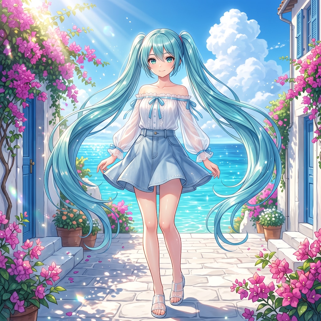 夏コーデ ミクさん