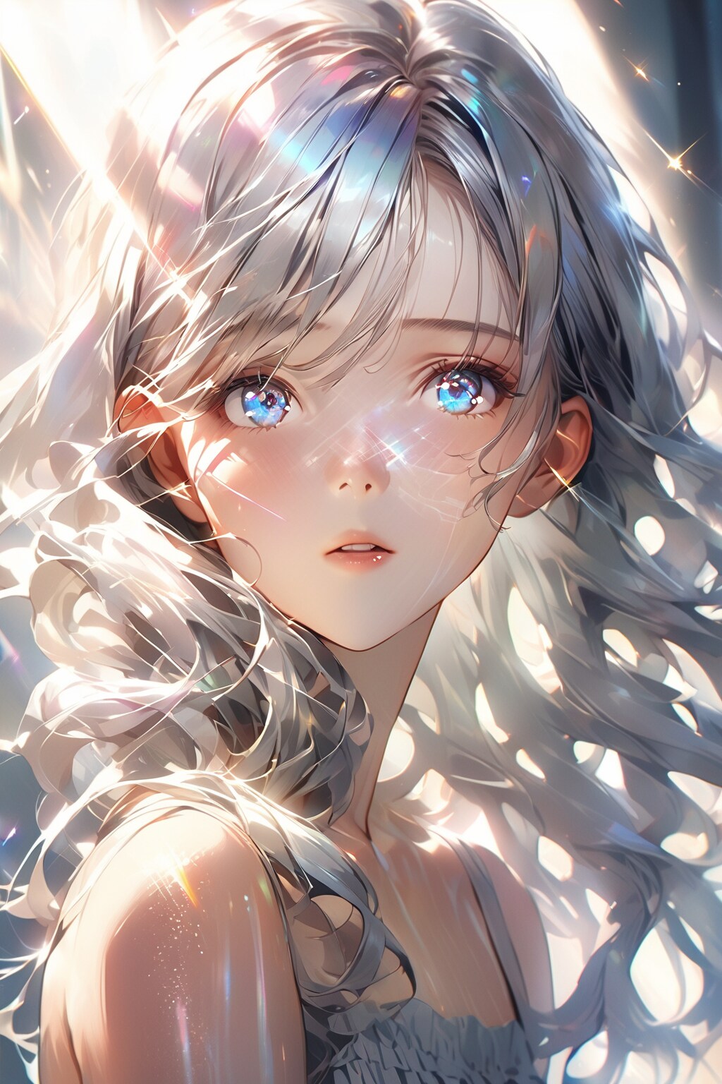 銀髪少女 ちち生