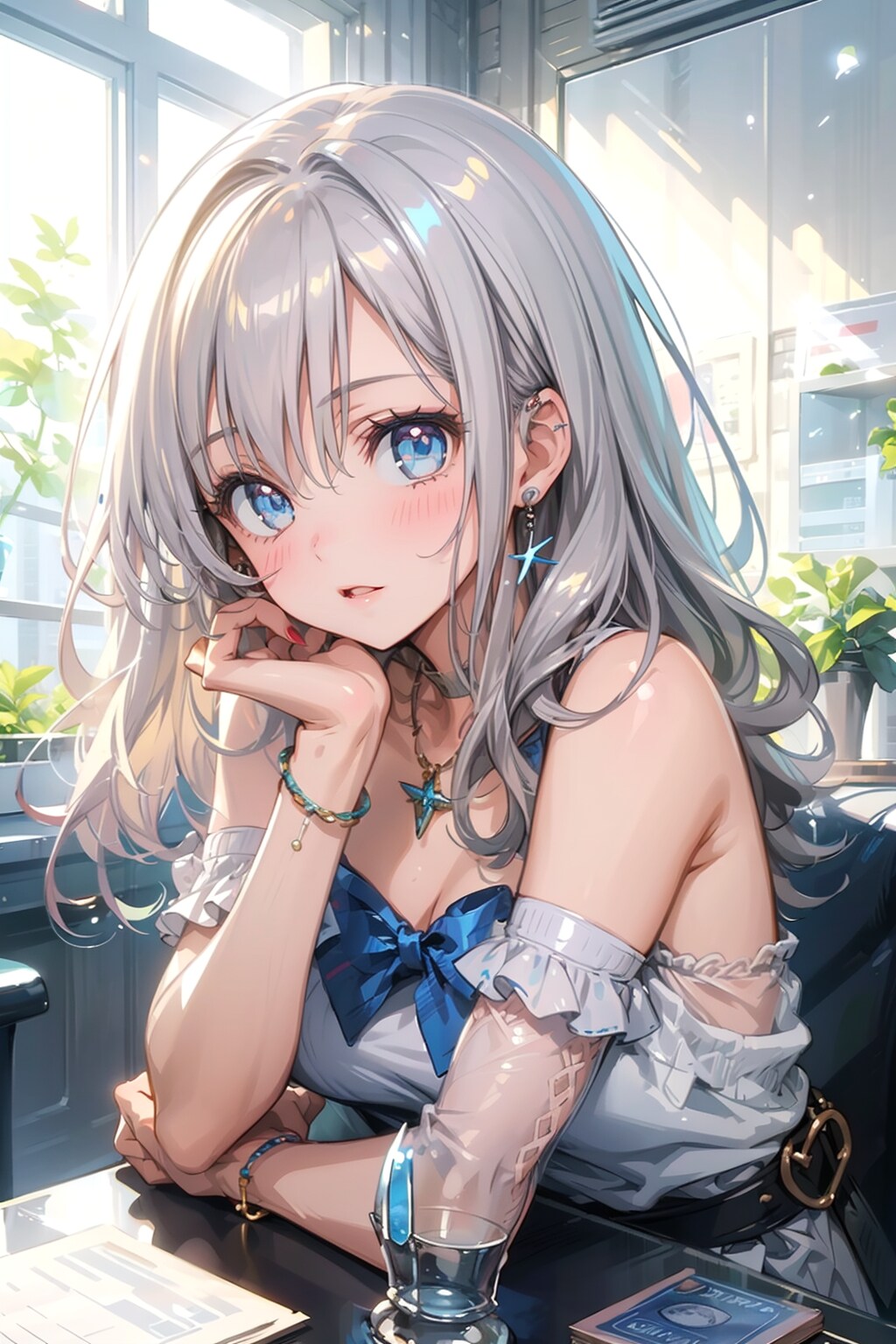 銀髪少女 ちち生