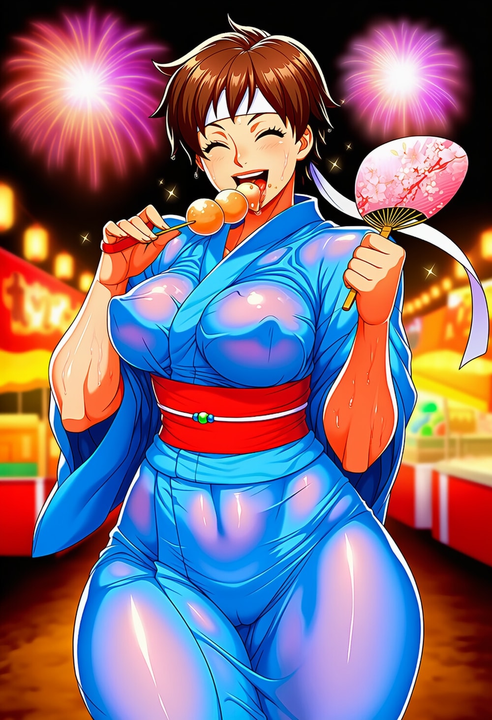 花火大会夏祭り浴衣ブルマコスプレうちわ人妻