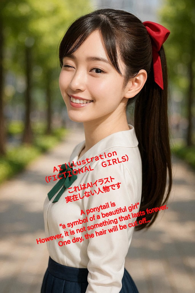ウインクするポニーテール美少女 | の人気AIイラスト・グラビア