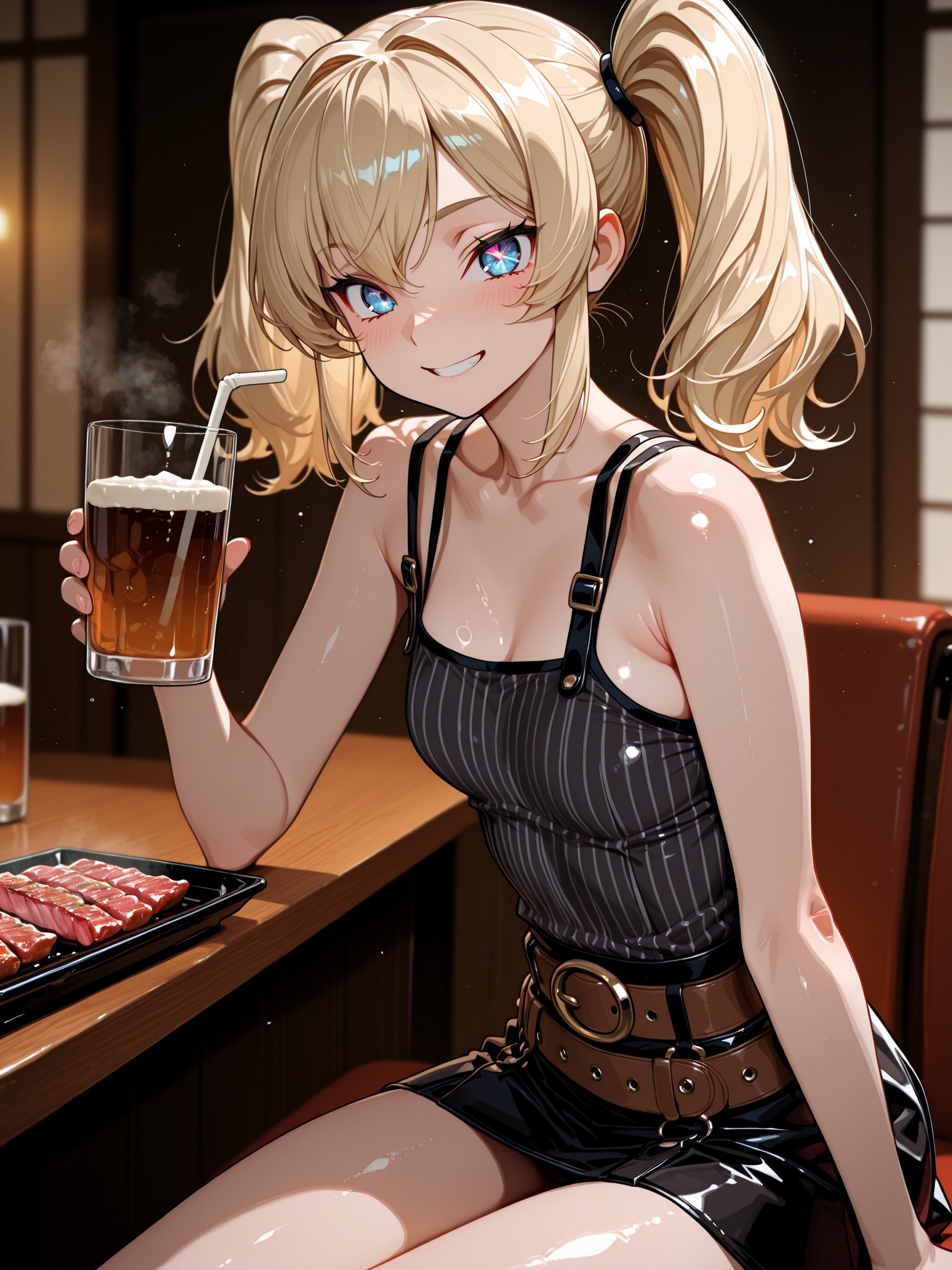 焼肉を食べる萌咲