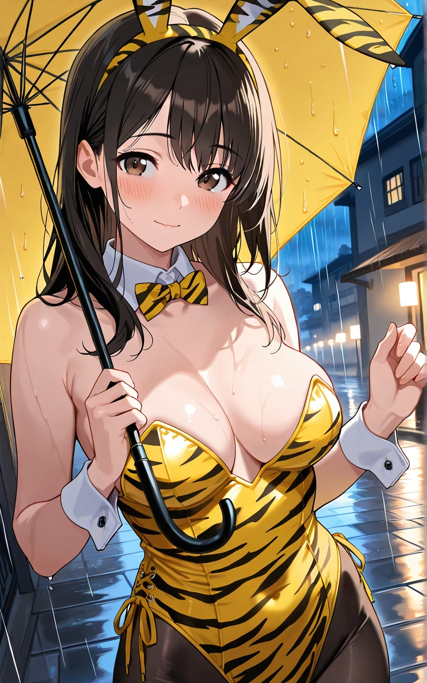 雨の中の三姉妹