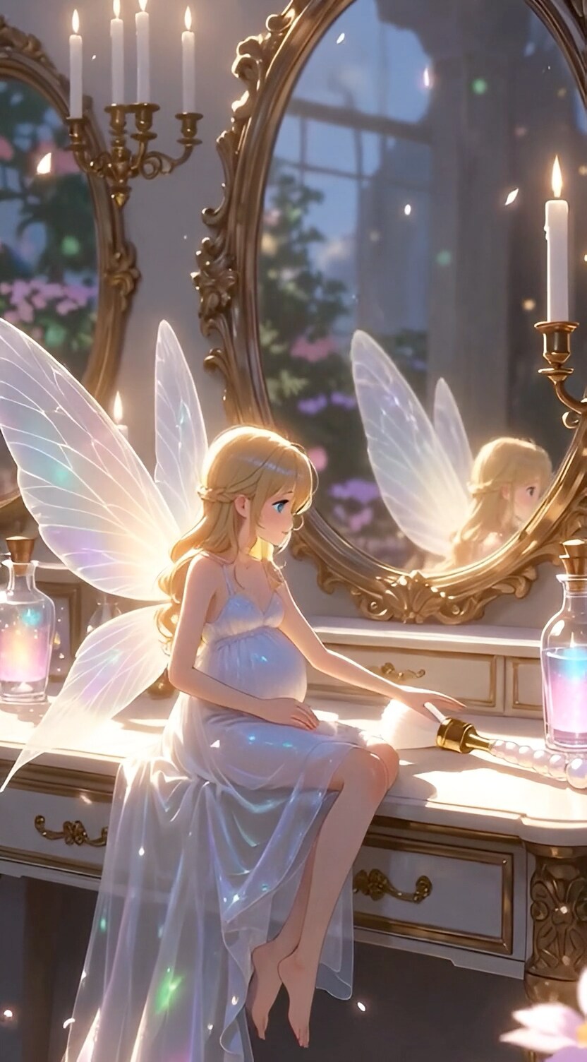 人間くんの妖精妻はメイクに興味津々で
