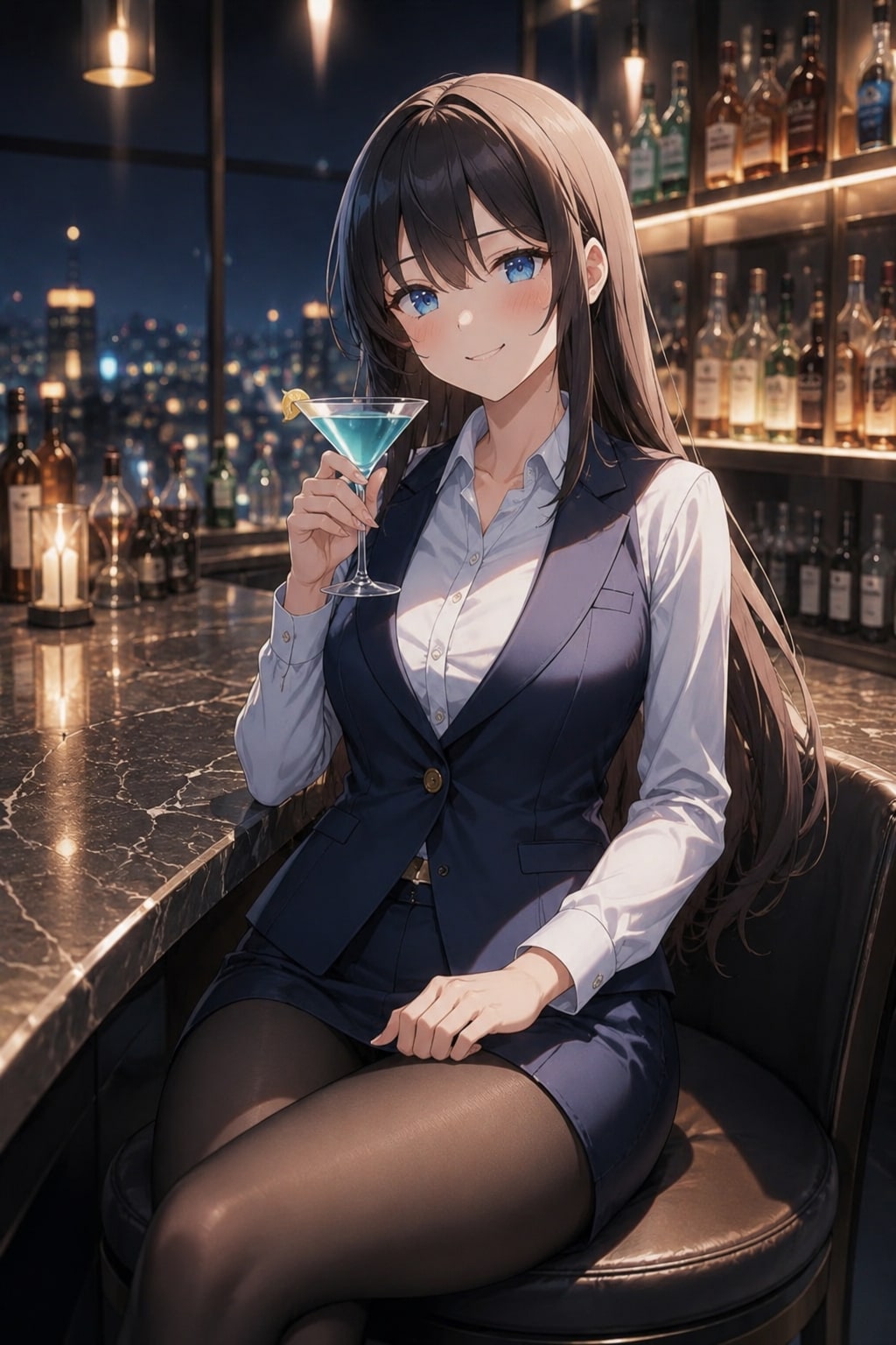 バーでもビール派な目菜美姐さん