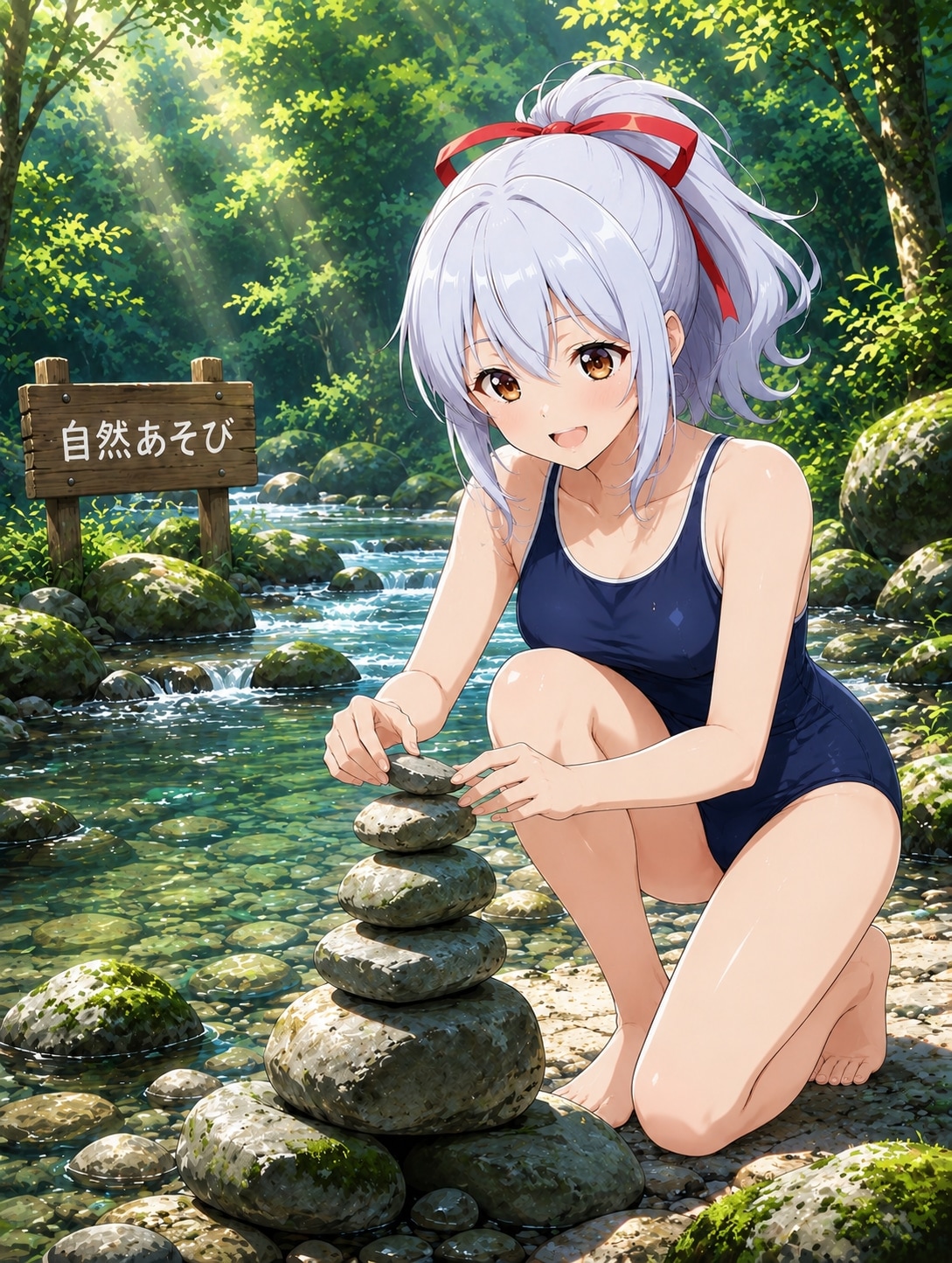 エル「川遊びーぃ！・・・おっしゃーっ！もう１個いくかっ」