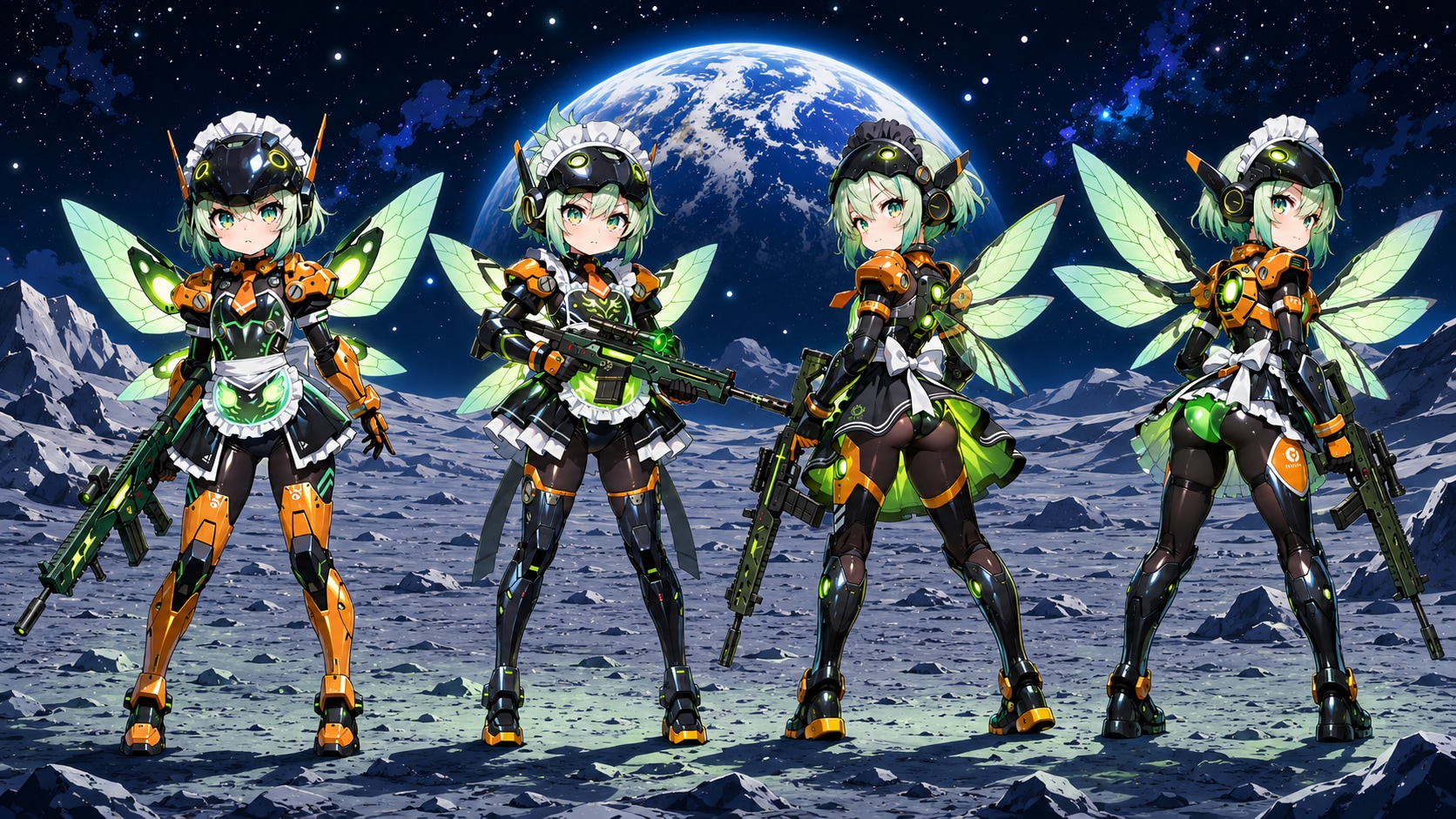 ファイヤフライメイドパワードスーツ、月面に立つ！