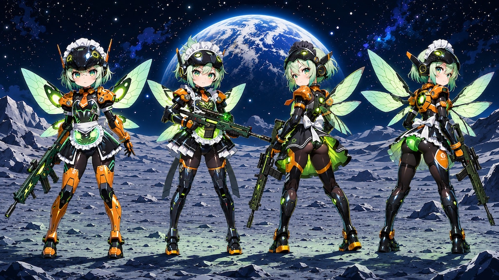 ファイヤフライメイドパワードスーツ、月面に立つ！