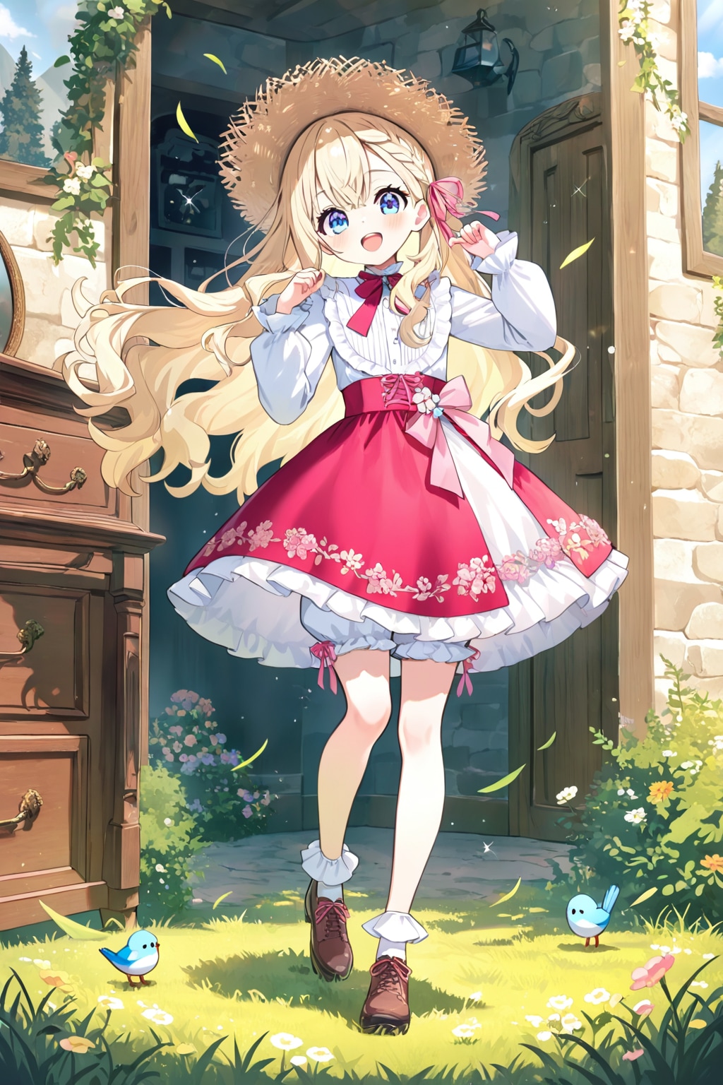 ドロワーズを着た少女