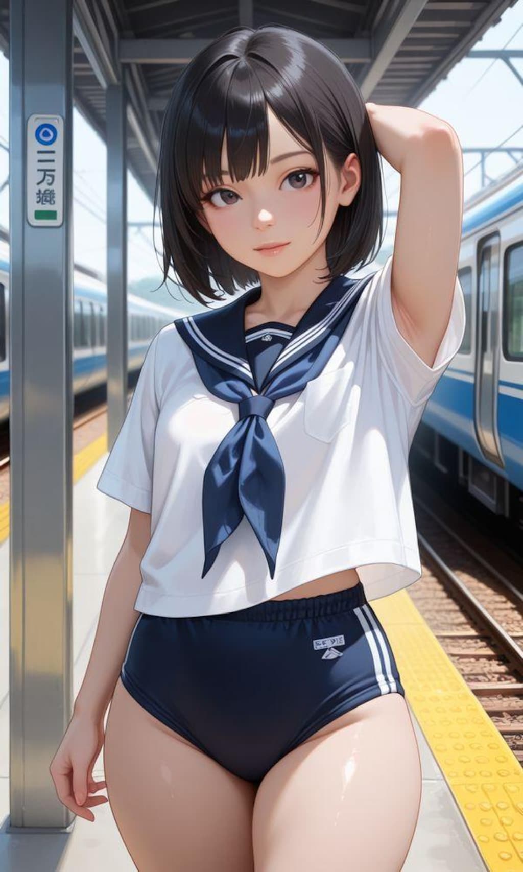 セーラーブルマちゃんのワキとおへそ