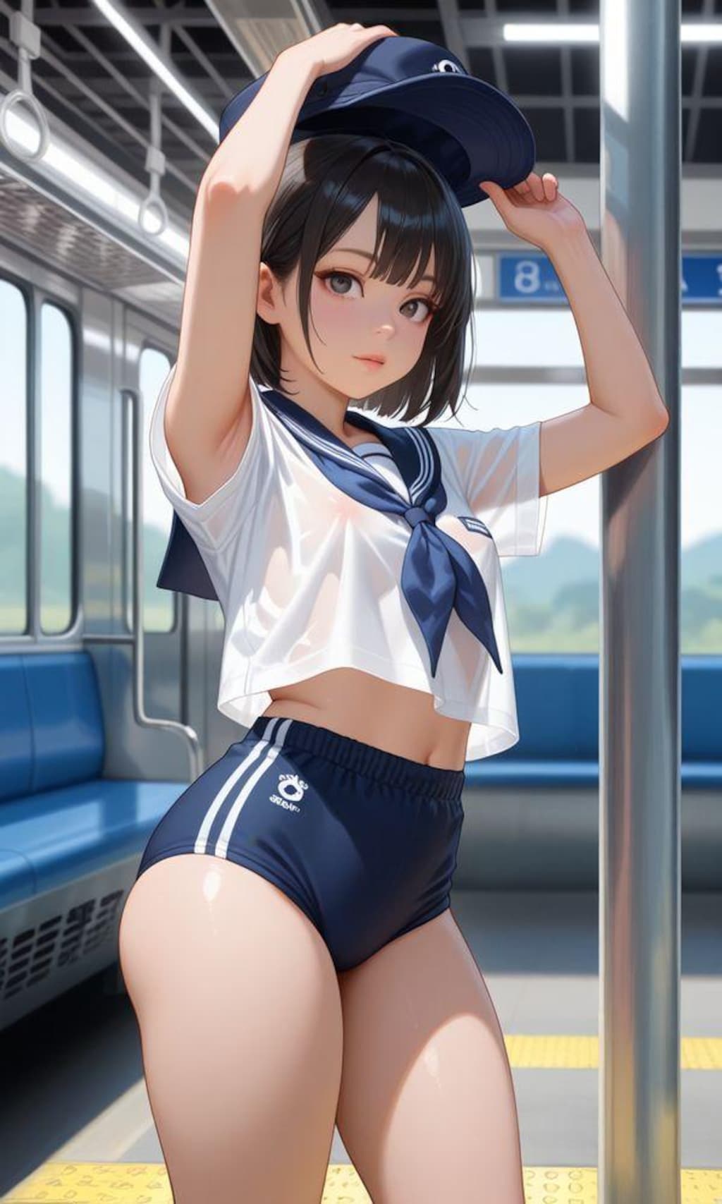 セーラーブルマちゃんのワキとおへそ