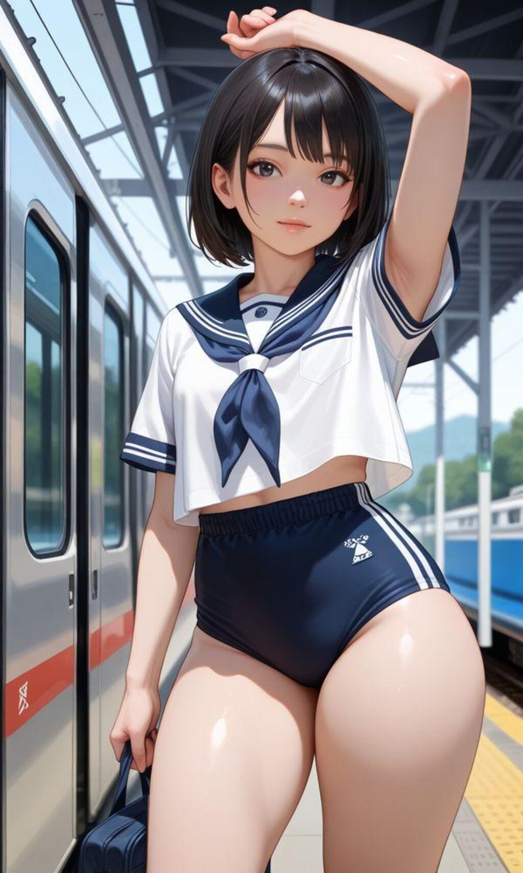 セーラーブルマちゃんのワキとおへそ