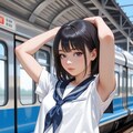 セーラーブルマちゃんのワキとおへそ 8枚目