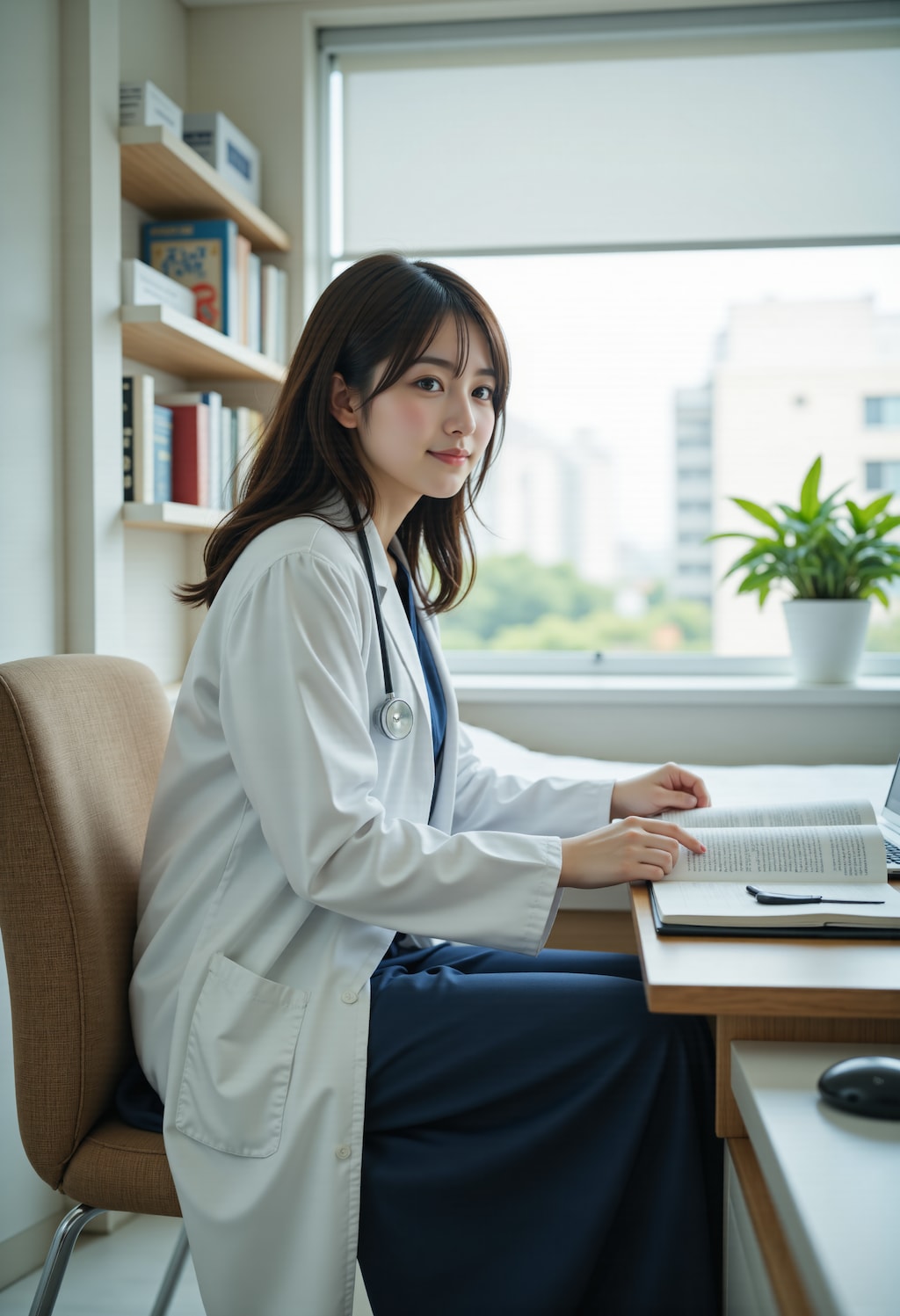 優しい笑顔の女医