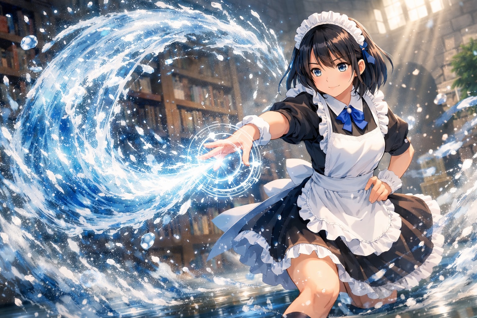 メイドと水 | の人気AIイラスト・グラビア