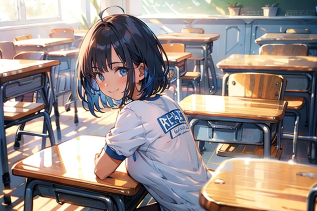 体操服で待ってる