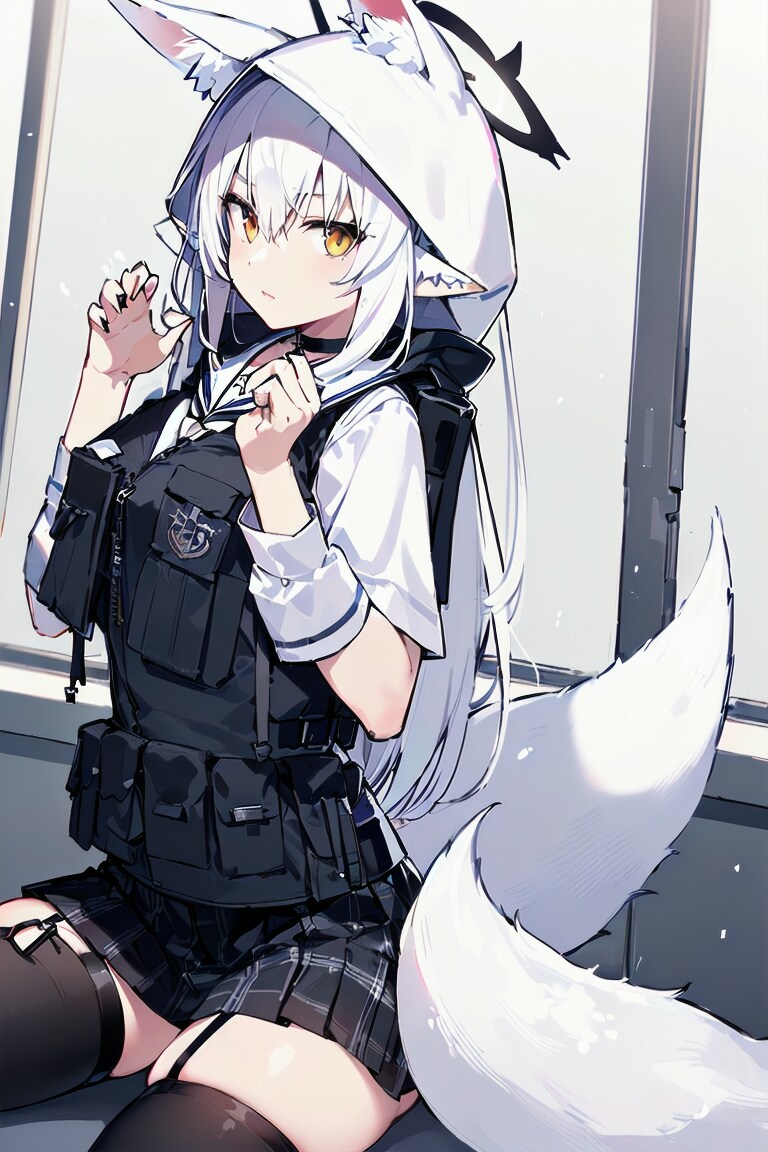 戦えそうな狐の女の子の休憩中