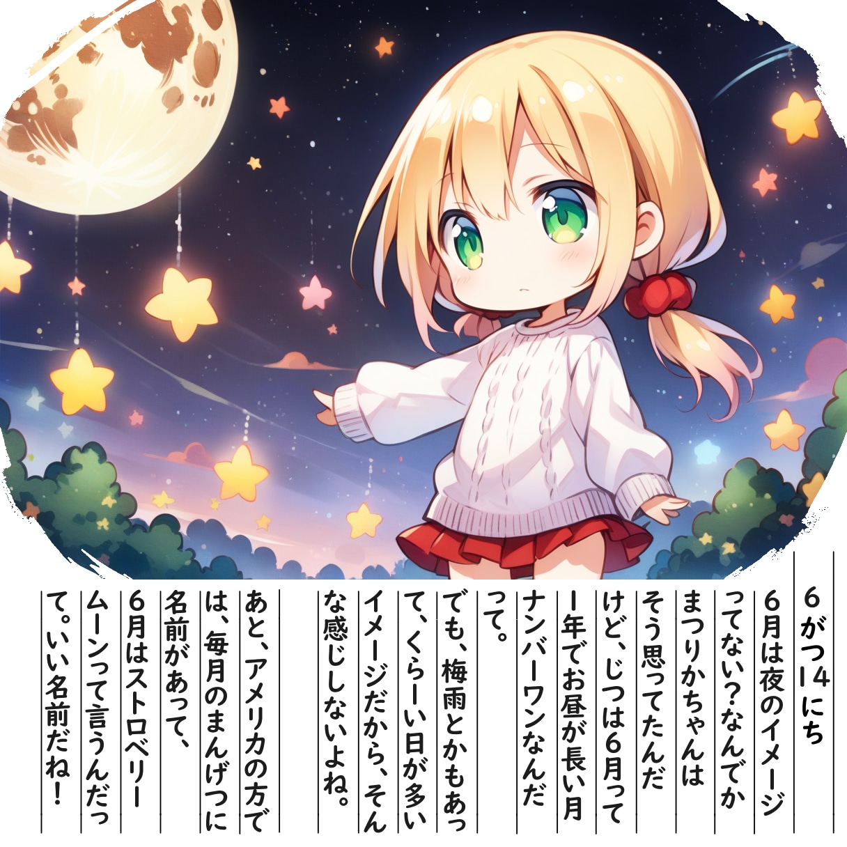 【絵日記】６月ってお月さまのイメージない？