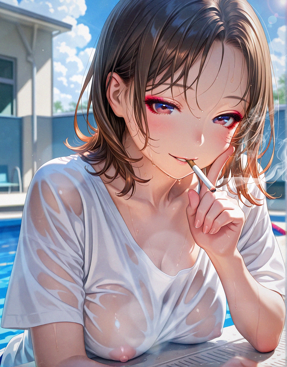 サマーヌード  -「どうして君がここに？ 夏休みで今日は部活もないはずだぞ？ 先生の楽しみを邪魔するな」-