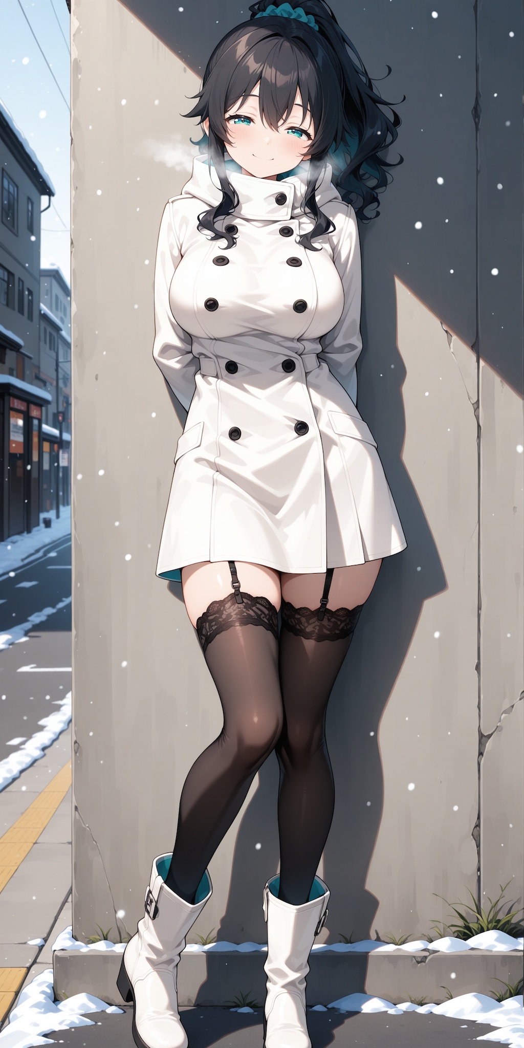 白コート＆ガーターベルト絶対領域