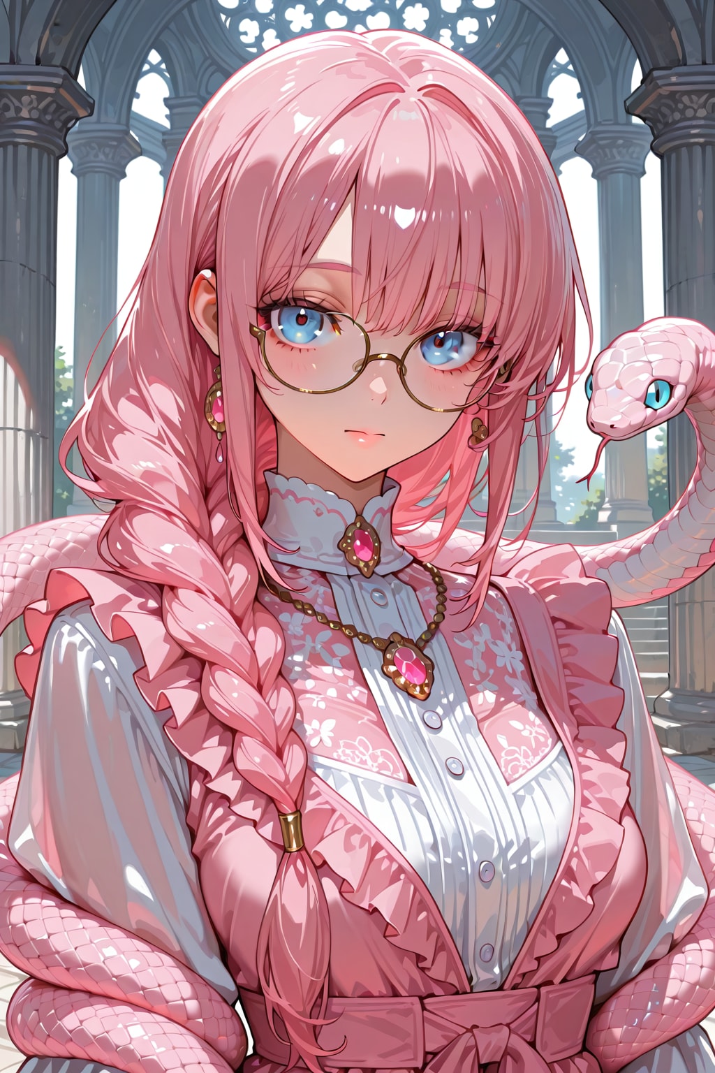 えきどなちゃんも眼鏡三つ編み