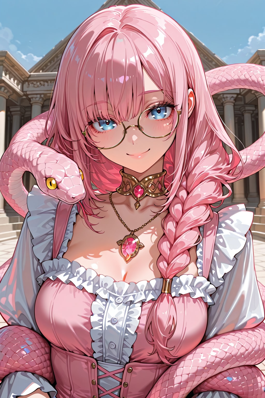 えきどなちゃんも眼鏡三つ編み