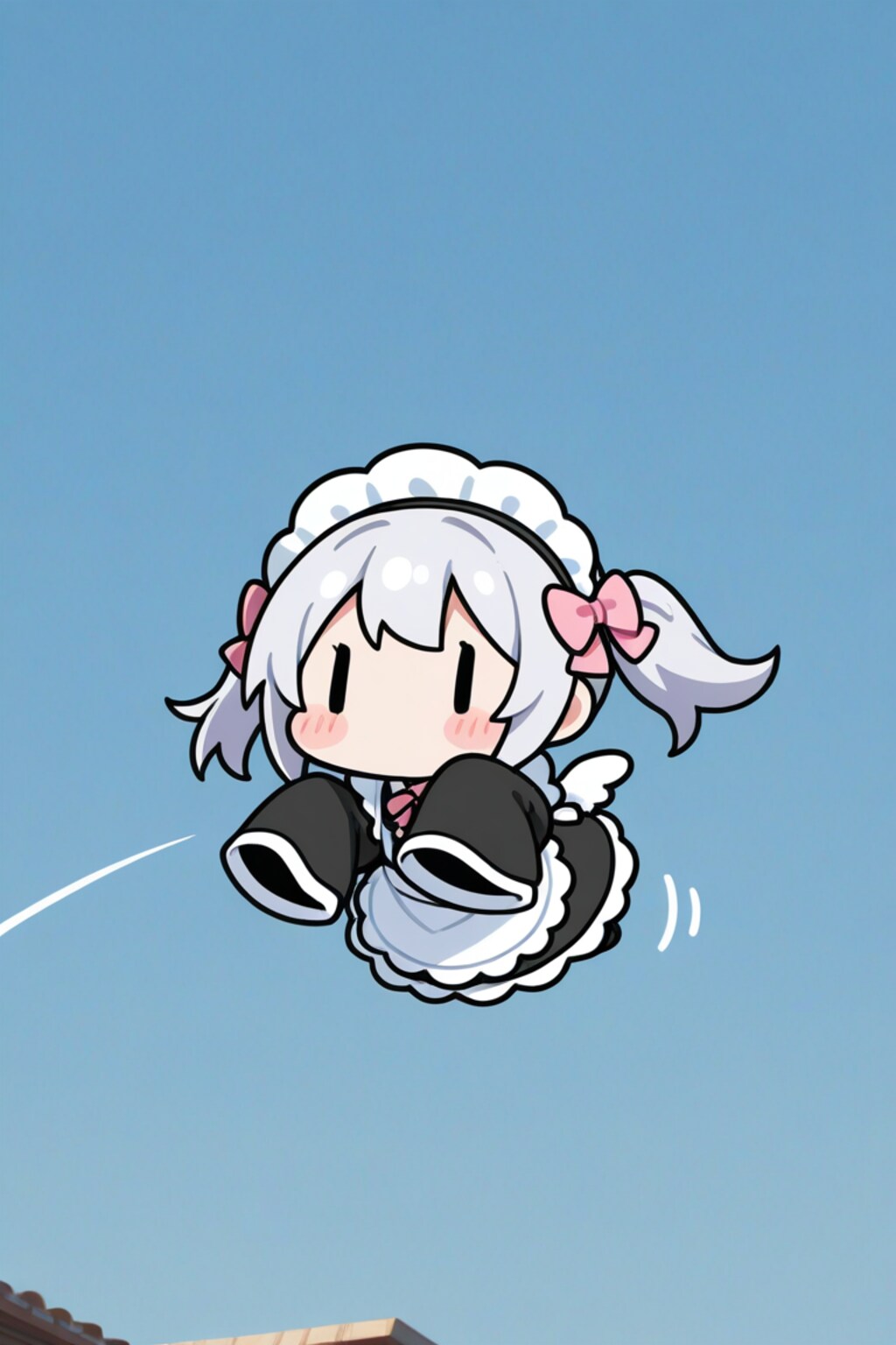 袖のサイズを間違えたチビメイドさん