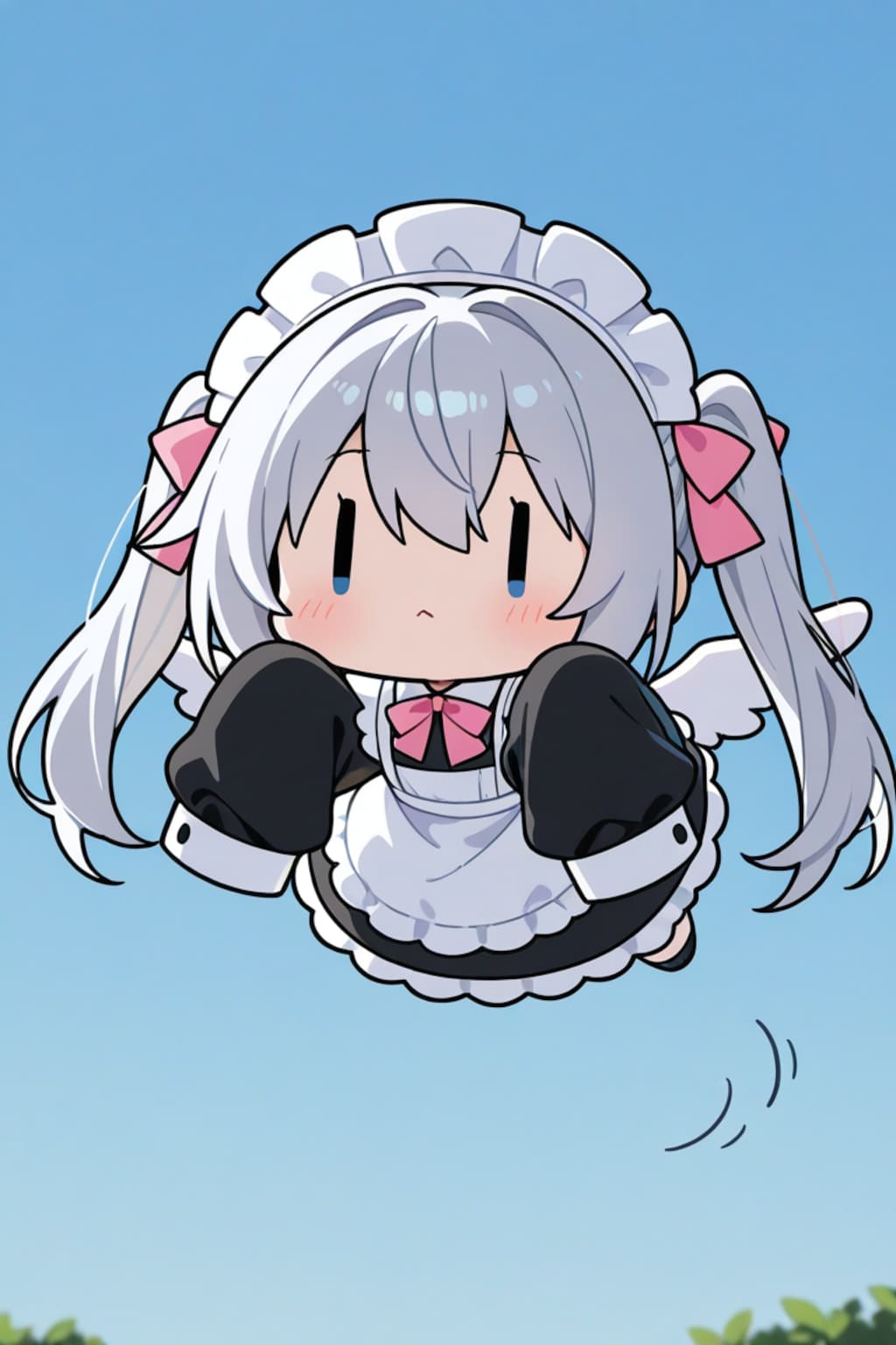 袖のサイズを間違えたチビメイドさん