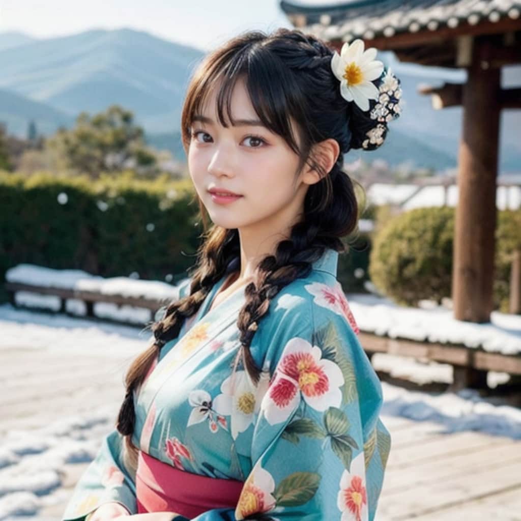 今朝は雪が降りはりはったなー