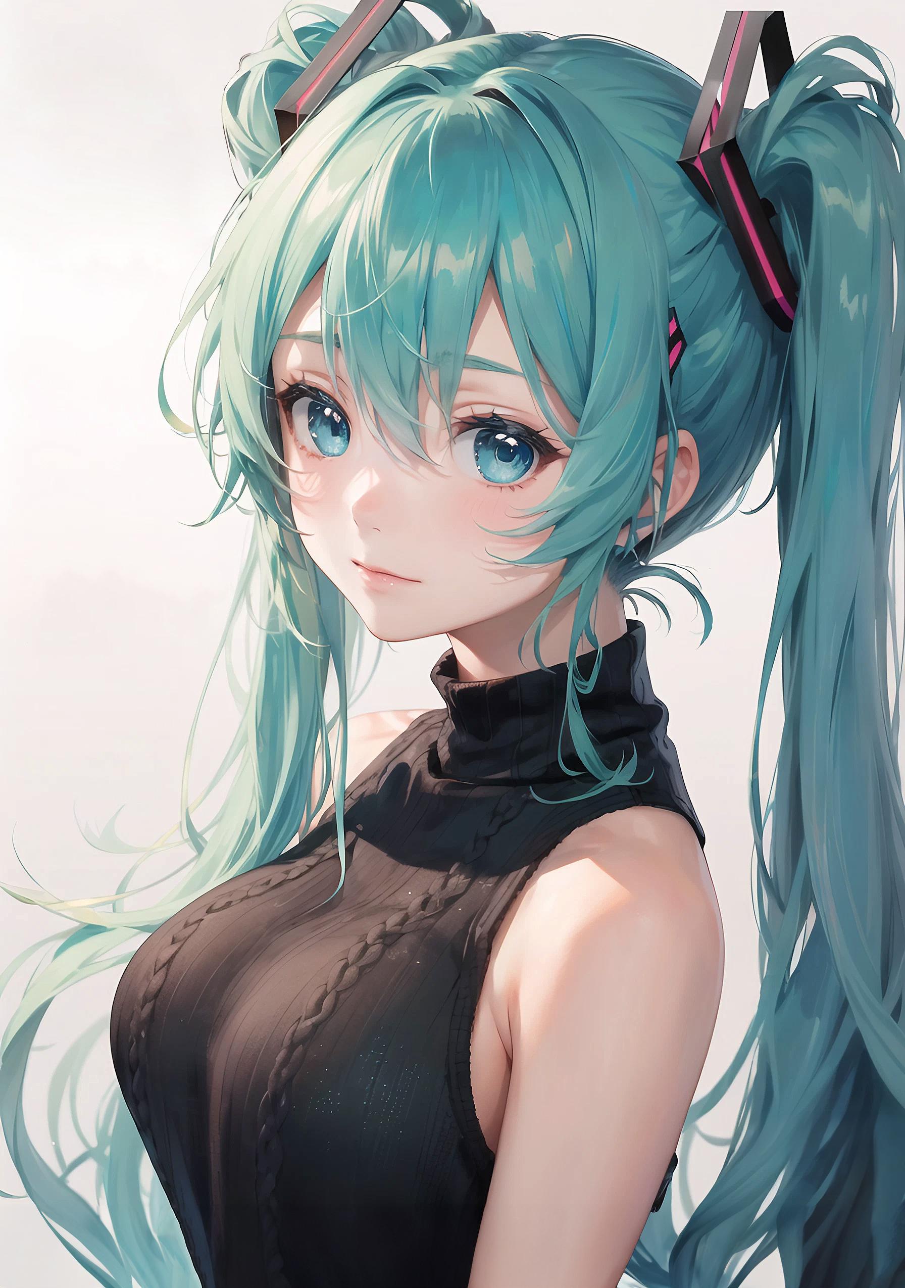 初音未來 初音ミク セーター リブ生地 Miku VOCALOID ツインテール