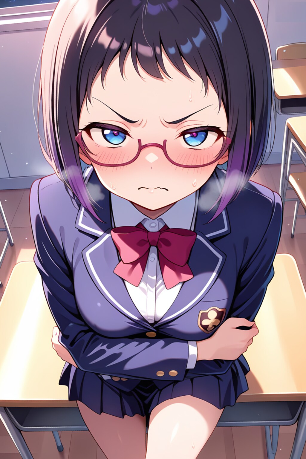 メガネ女子　制服 | の人気AIイラスト・グラビア